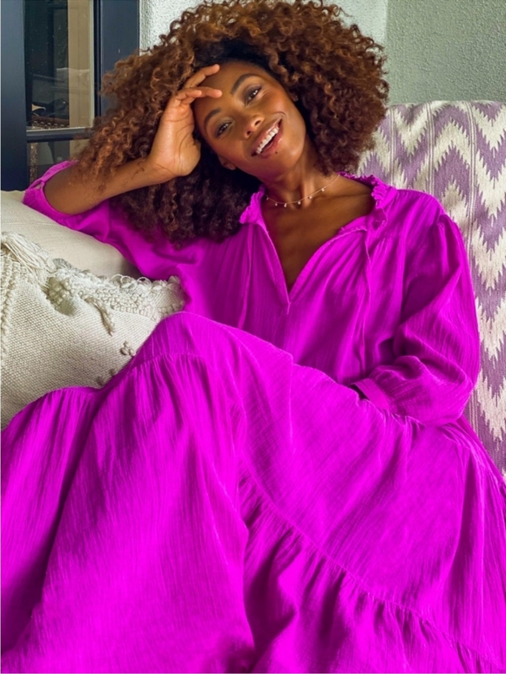 Honorine Long Giselle Dress in Petunia - Picture 2 of 9
